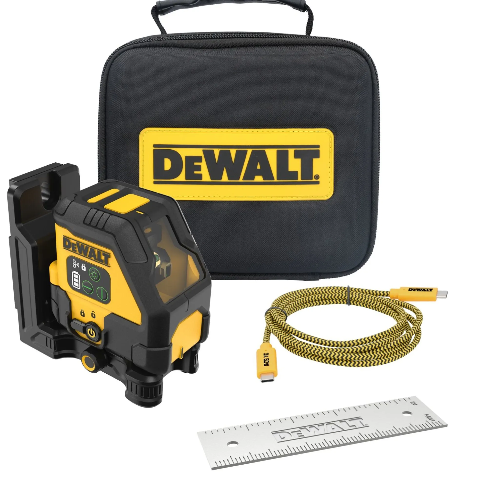 Krydslinjelaser, USB-C, grøn - DEWALT DCLE14201GB-XJ