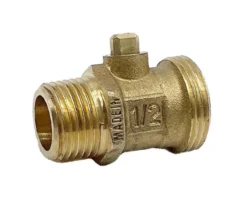 Kuglebundstophane med nippeltilgang, 1/2"x3/4", nippel/nippel