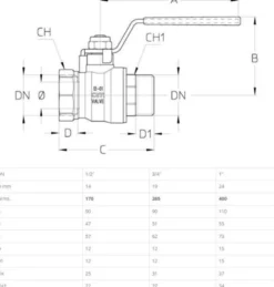 kuglehane cim5, 1'', m/n, m/stålgreb