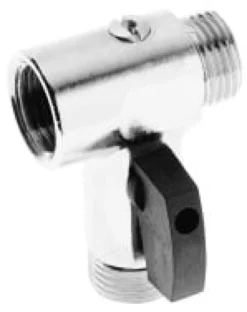 Kuglehane Securex t-stykke mf/np/np m. håndtag og kontraventil krom - 1/2"