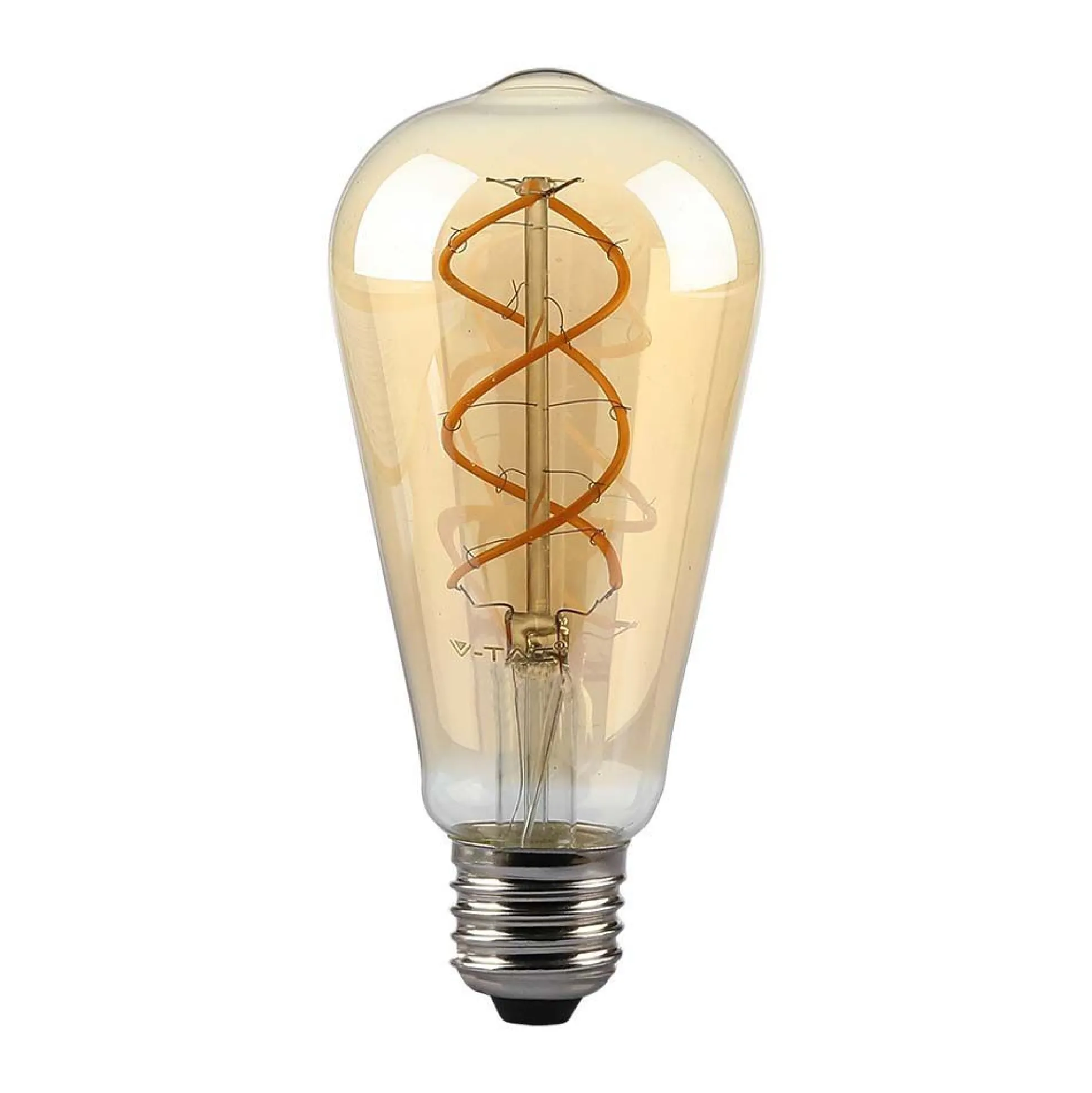 Kultrådspære, ST64, 5W, E27, dæmpbar, 250lm, ravfarvet glas, 1800K