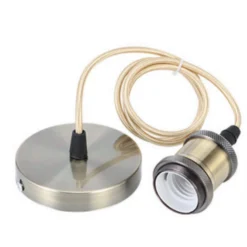 Lampefatning & roset, Designer - Grøn-Bronze, 150 cm ledning, E27
