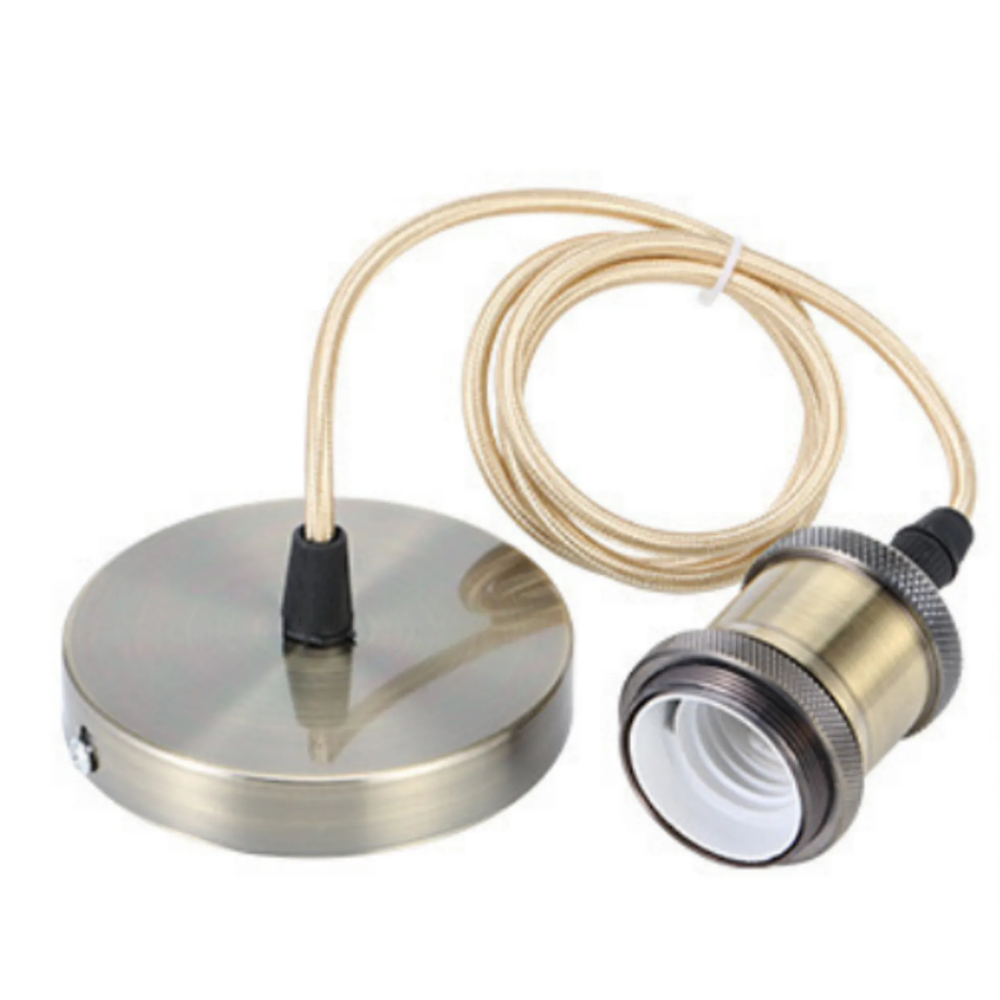 Lampefatning & roset, Designer - Grøn-Bronze, 150 cm ledning, E27