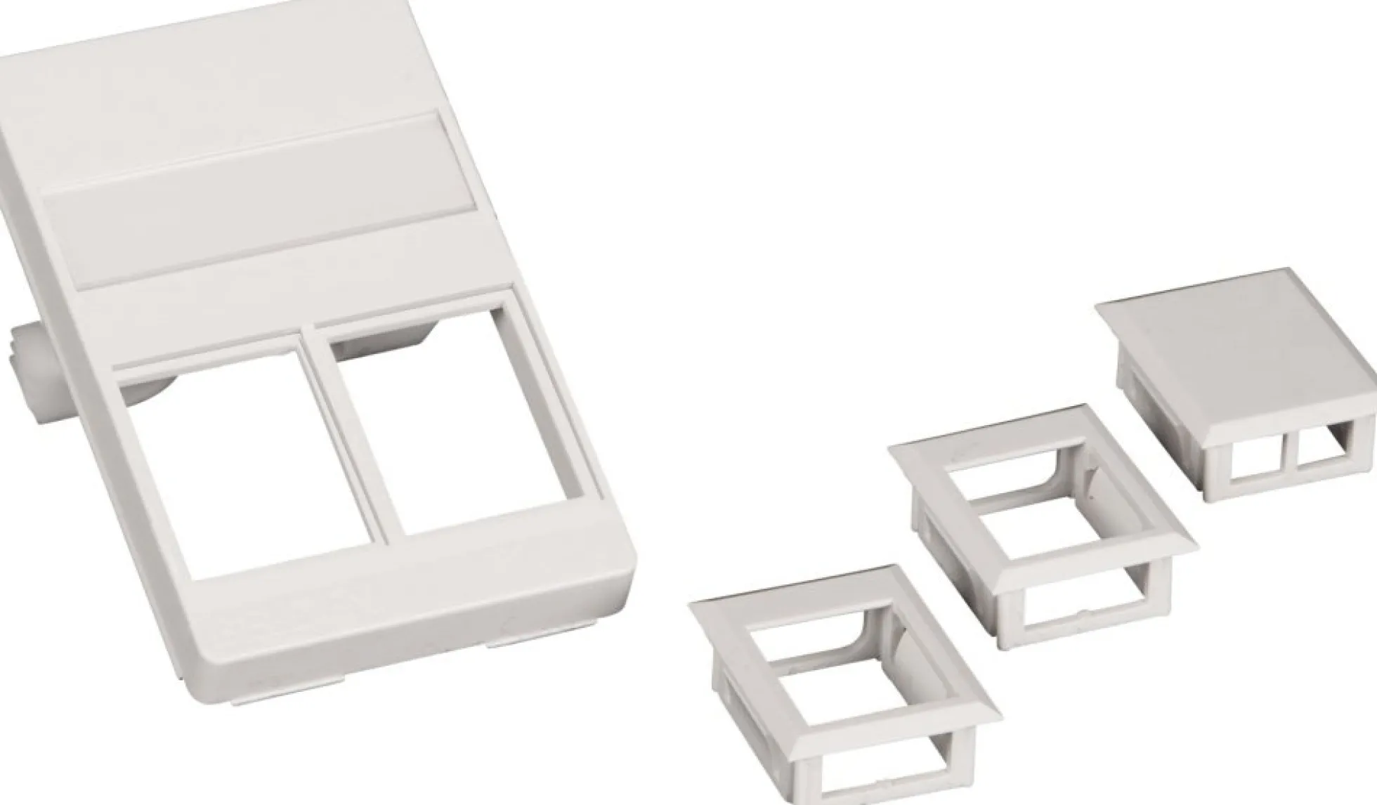 Lan-Com – FUGA dataudtag til 1-2 stk. keystone konnektorer, 1½ modul, hvid