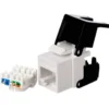 Lan-Com – Keystone RJ45 konnektor, cat 6 UTP, hvid