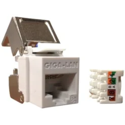 Lan-Com – Keystone RJ45 konnektor, cat 6A UTP, hvid