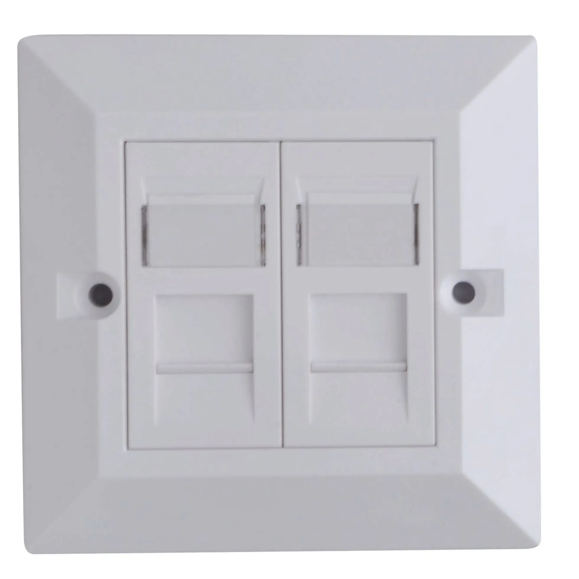 Lanview Cat6 faceplate UK 2-gang 86x86 mm