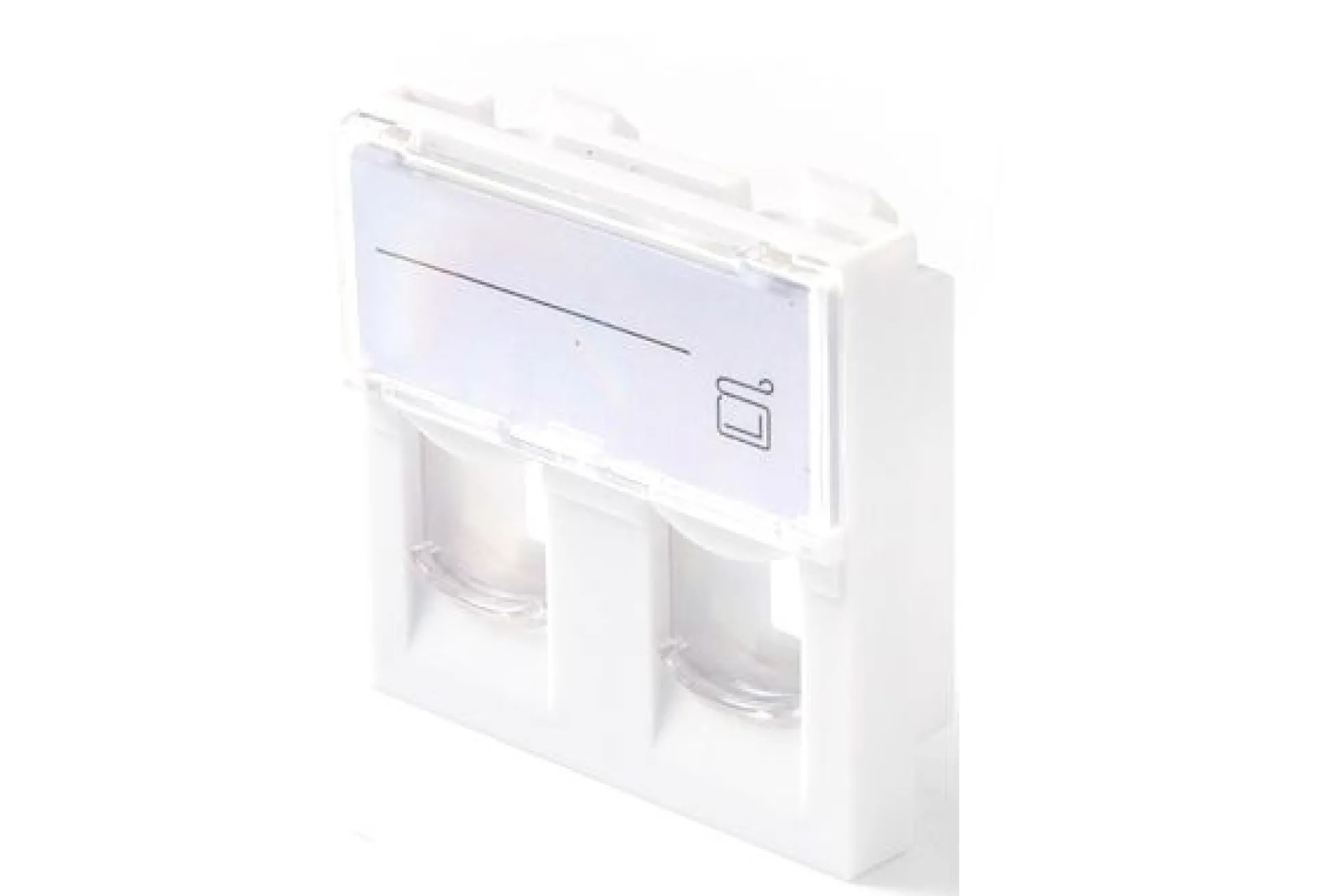 Lanview EURO stikkontakt 2-port modul 45x45 mm