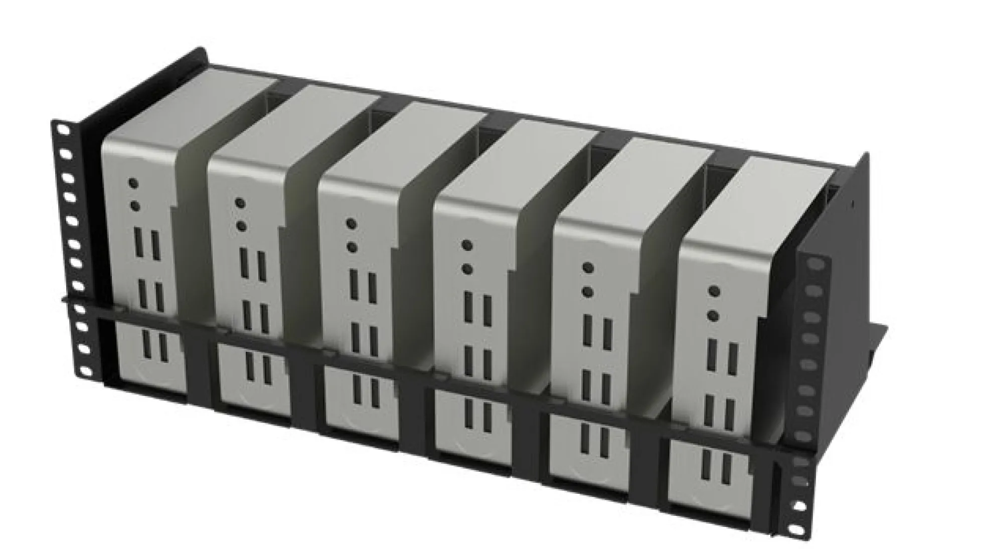 Lanview 19 tommer 4U hylde, til rackmontering af mini-PC, til 6 PC'er, Console Rack, sort