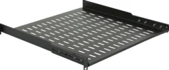 Lanview 19" 1U gennemgående hylde 450 mm dybde sort