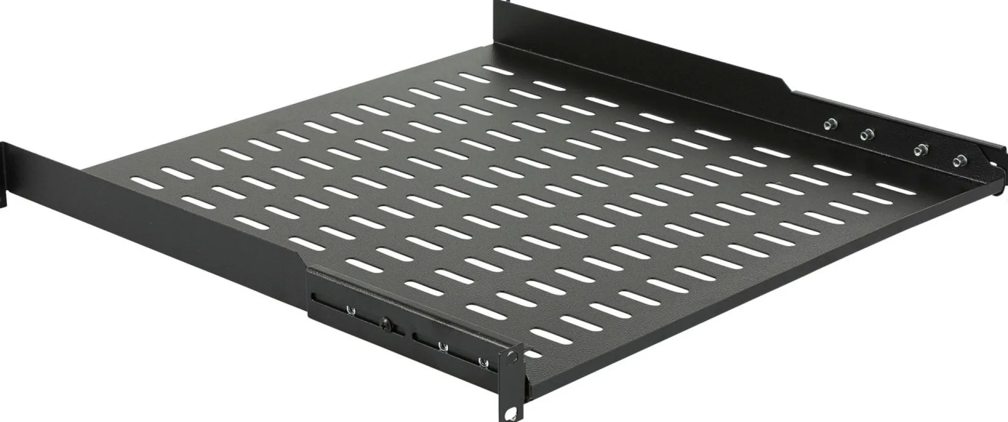 Lanview 19" 1U gennemgående hylde 450 mm dybde sort