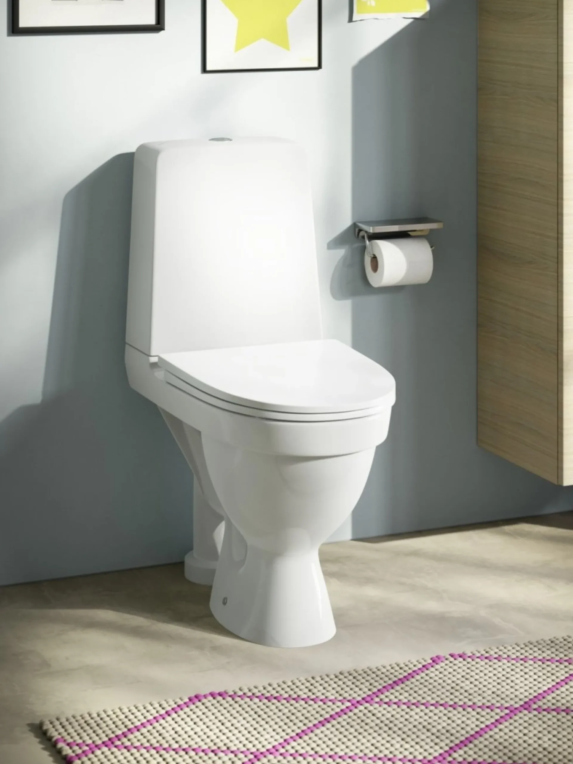 Laufen Kompas Gulvstående toilet med åben S-lås, 650x360mm. Hvid LCC glasur.