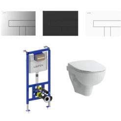 Laufen LIS INEO toiletpakke, komplet inkl. cisterne, toiletskål, toiletsæde og trykknap