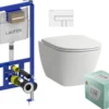 Laufen Lua toiletpakke, komplet inkl. cisterne, toiletskål, toiletsæde & betjeningstryk