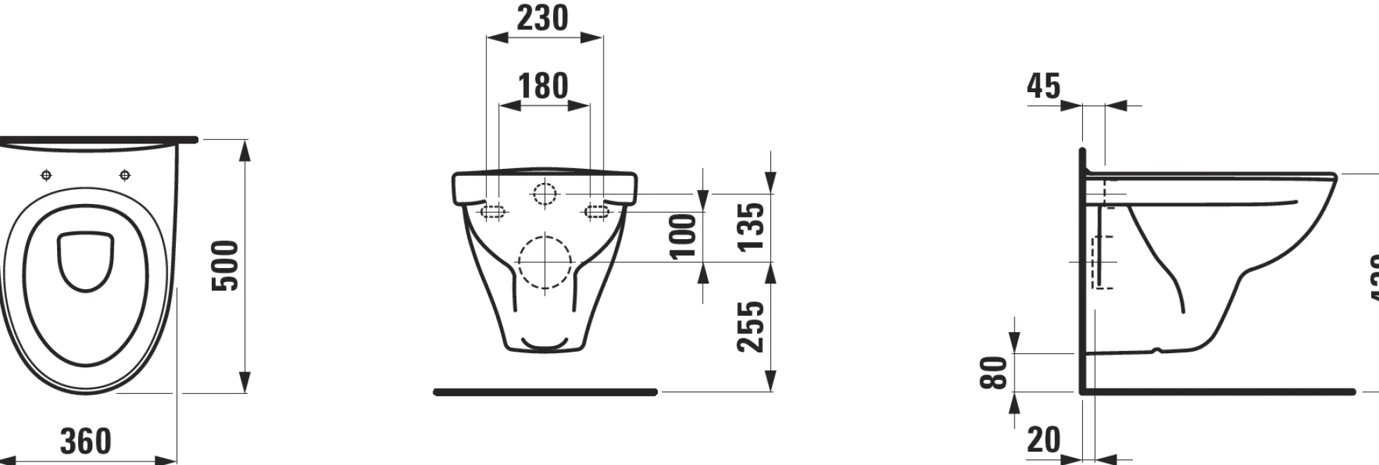 Laufen Pro-N toiletpakke, komplet inkl. cisterne, toiletskål, toiletsæde & betjeningstryk