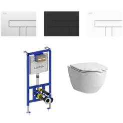 Laufen Pro toiletpakke, komplet inkl. cisterne, toiletskål, toiletsæde & betjeningstryk