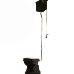 Lavabo Retro HIGH toilet, P-lås, messing rør, blank sort
