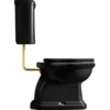 Lavabo Retro LOW toilet, P-lås, messing rør, blank sort