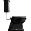 Lavabo Retro LOW toilet, S-lås, krom rør, blank sort
