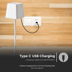 LED bordlampe, 2W, 3000K, hvid, husdesign
