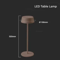 LED bordlampe, 2W, 3000K, IP54, genopladelig