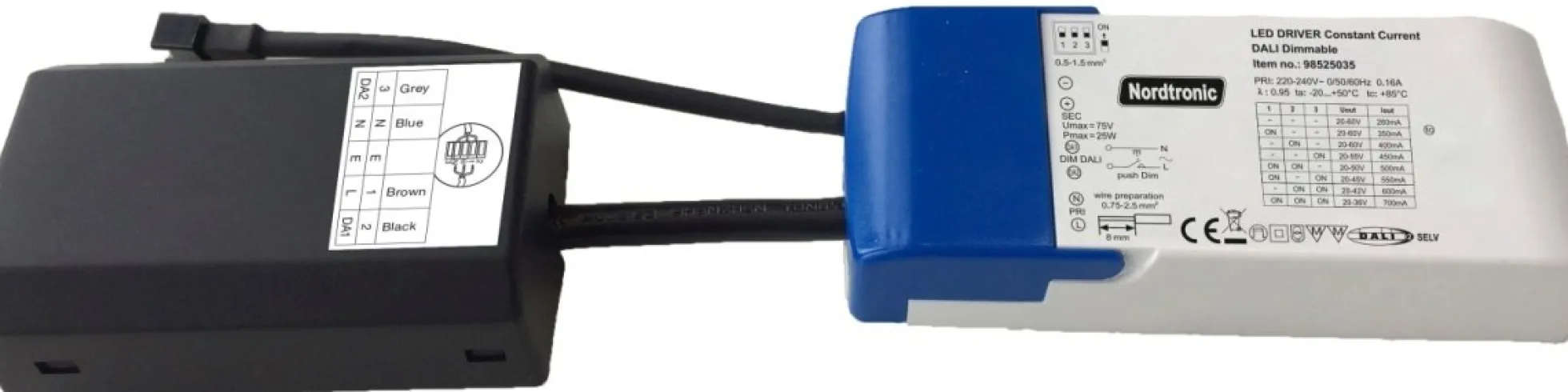 LED Driver Dali CC 25W, push dim, 260-700 mA