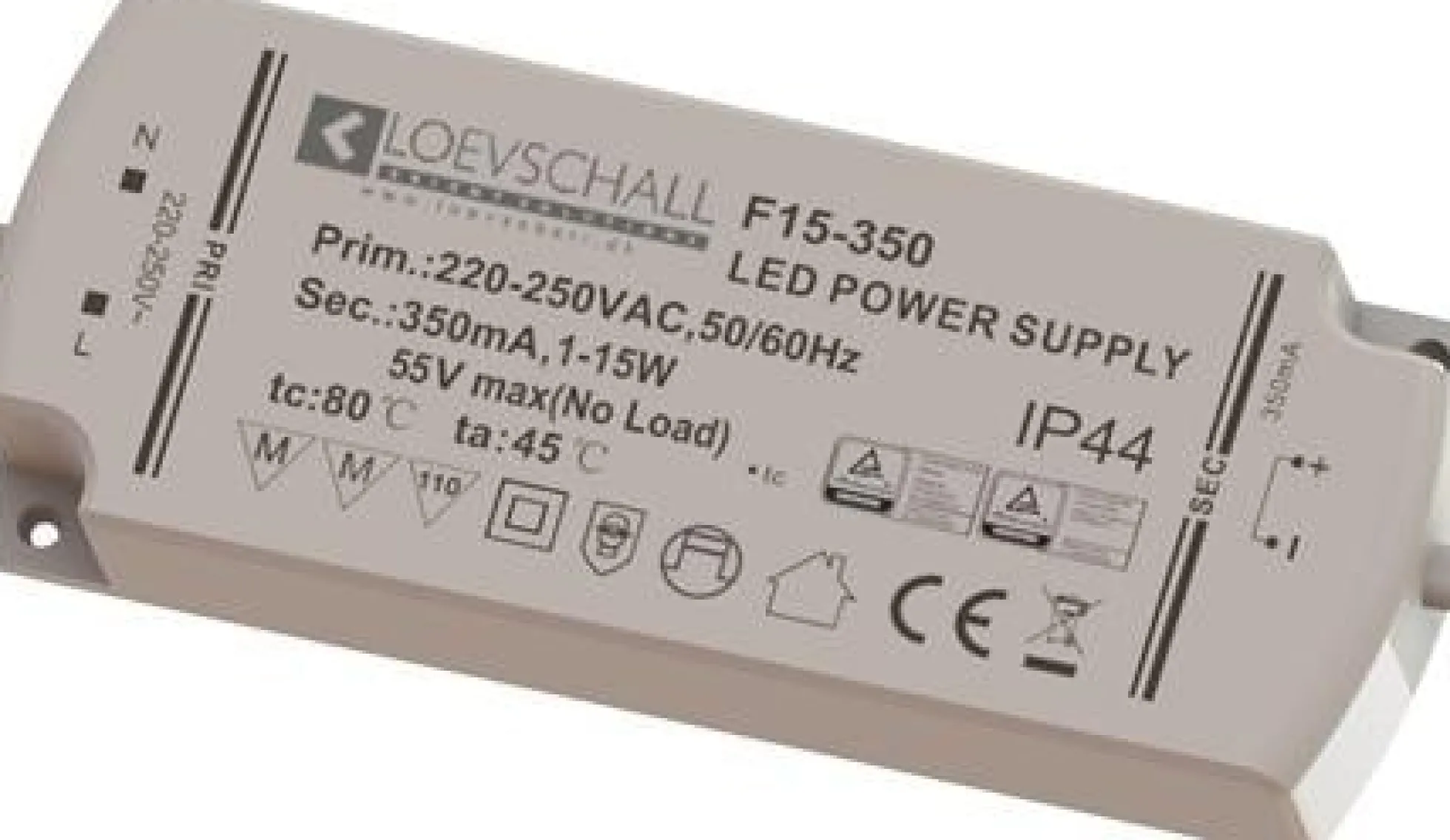 LED Driver, 350mA, 1-15W, ikke dæmpbar