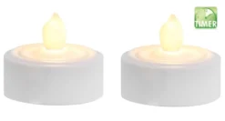 LED fyrfadslys med timer - 2-pak