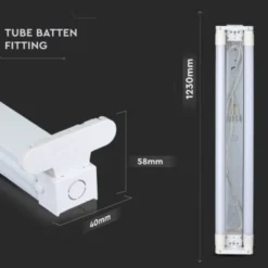 LED grundarmatur til 2 x T8 LED-rør, indendørs, 230V, IP20