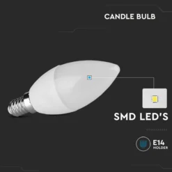 LED Kertepære, 4.5W, E14 fatning, 4000K, 470lm, RA80 - V-TAC