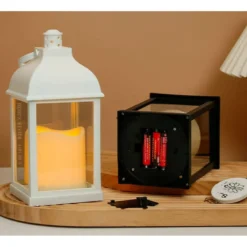 LED lanterne, firkantet, hvid, batteri, IP54, 2700K - Dæmpbar: Nej