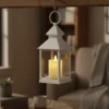 LED lanterne med flammeeffekt, firkantet, hvid, batteri, IP54, 2700K, 100 lumen, 1W, PVC - Ikke dæmpbar