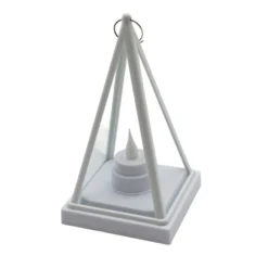 LED lanterne, trekantet, hvid, batteri, IP54 indendørs/udendørs, 2700K