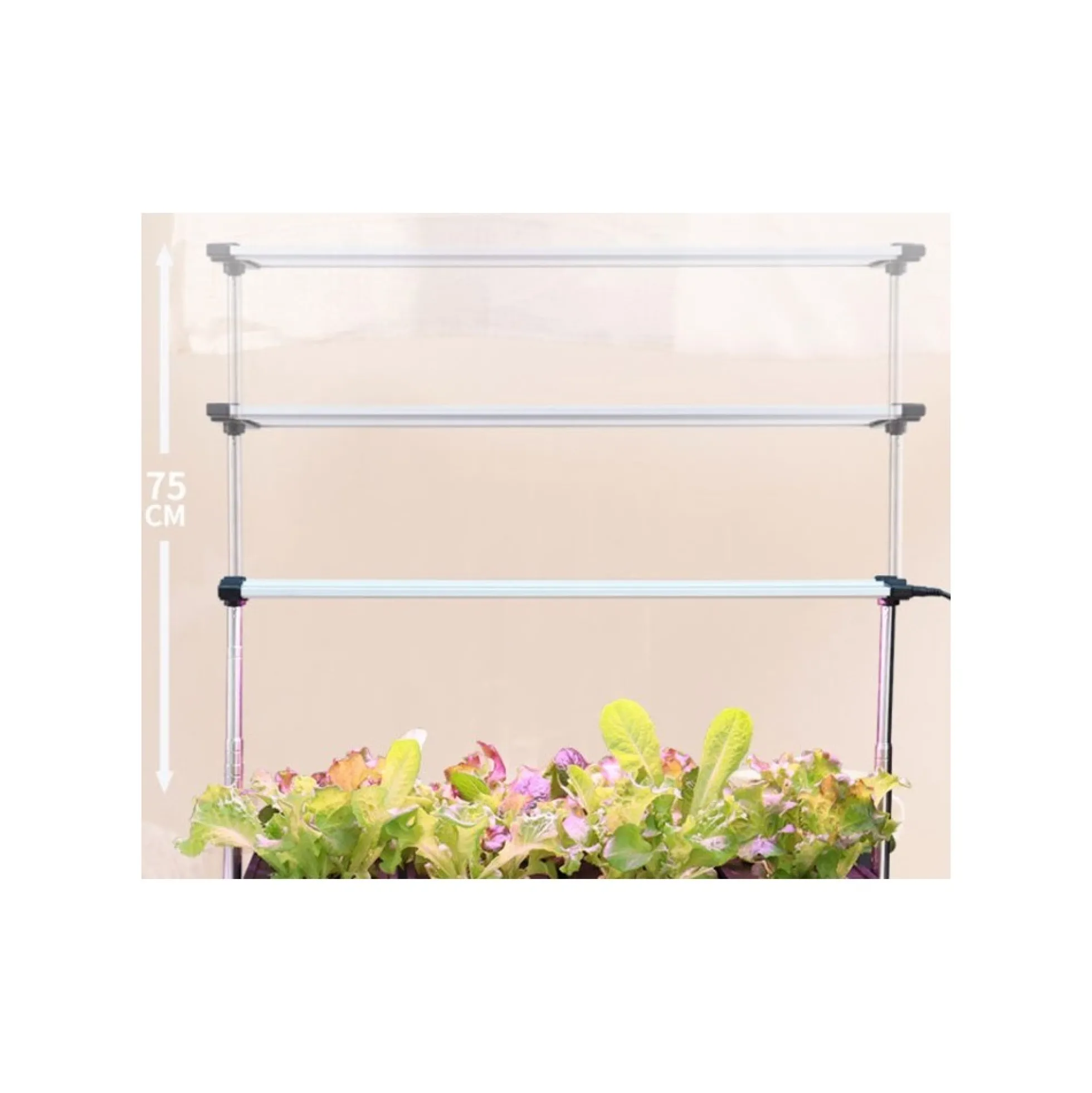 LEDlife hydroponisk plantebakke, Hvid, inkl. vækstlys, 20 pladser, 4x2L vandtank