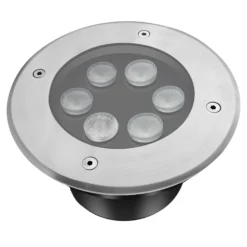 LEDlife nedgravningsspot, 6W, rund, rustfrit stål, 24V DC, ikke dæmpbar, neutral hvid