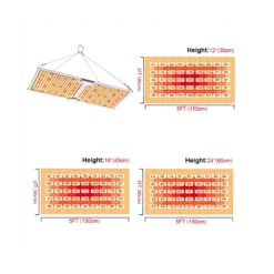 LEDlife Quantum board vækstlampe, fuldt spektrum, indbygget dæmper, inkl. ophæng, IP65