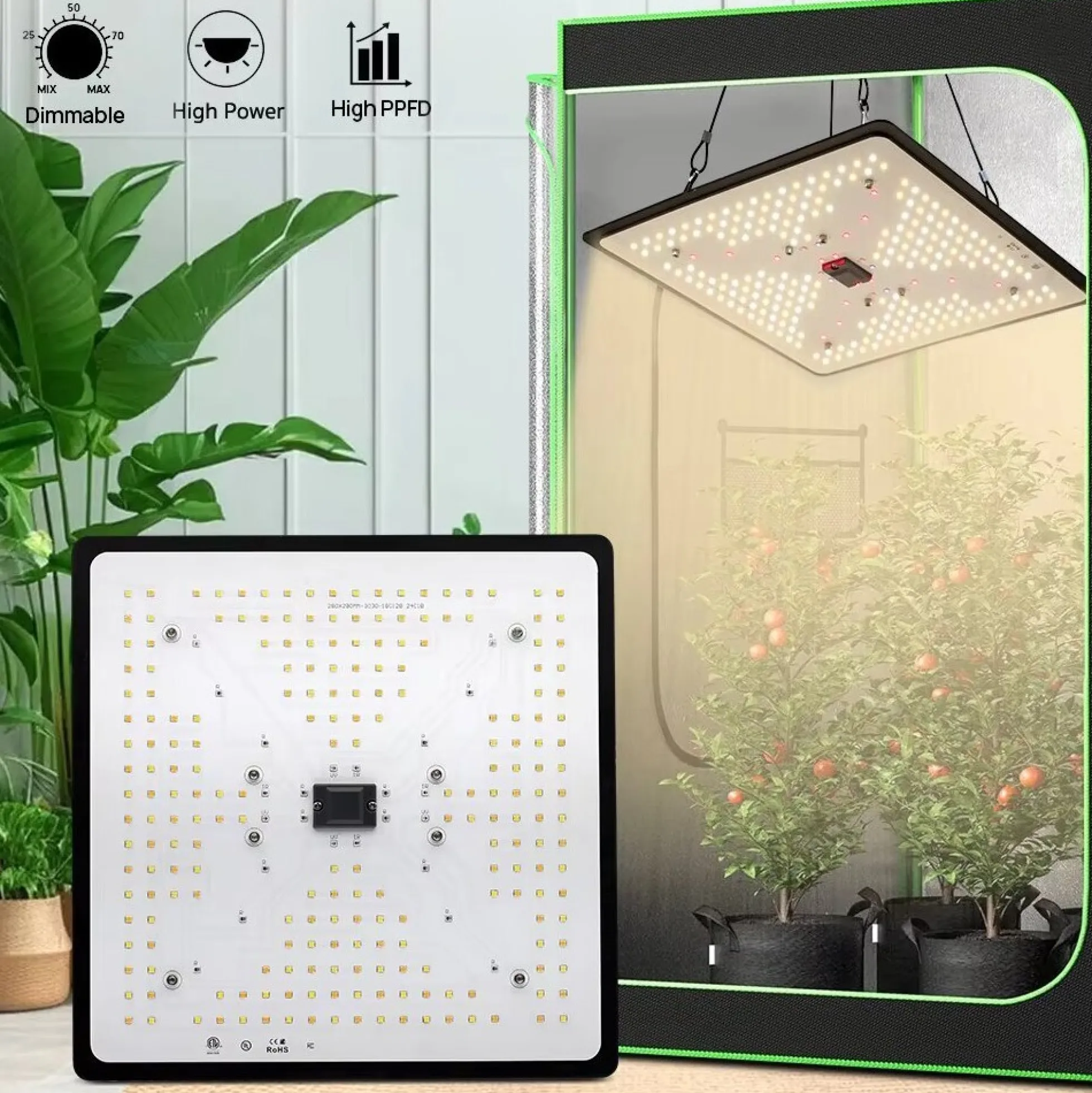 LEDlife Quantum vækstlampe, 105W, fuldt spektrum, IP65