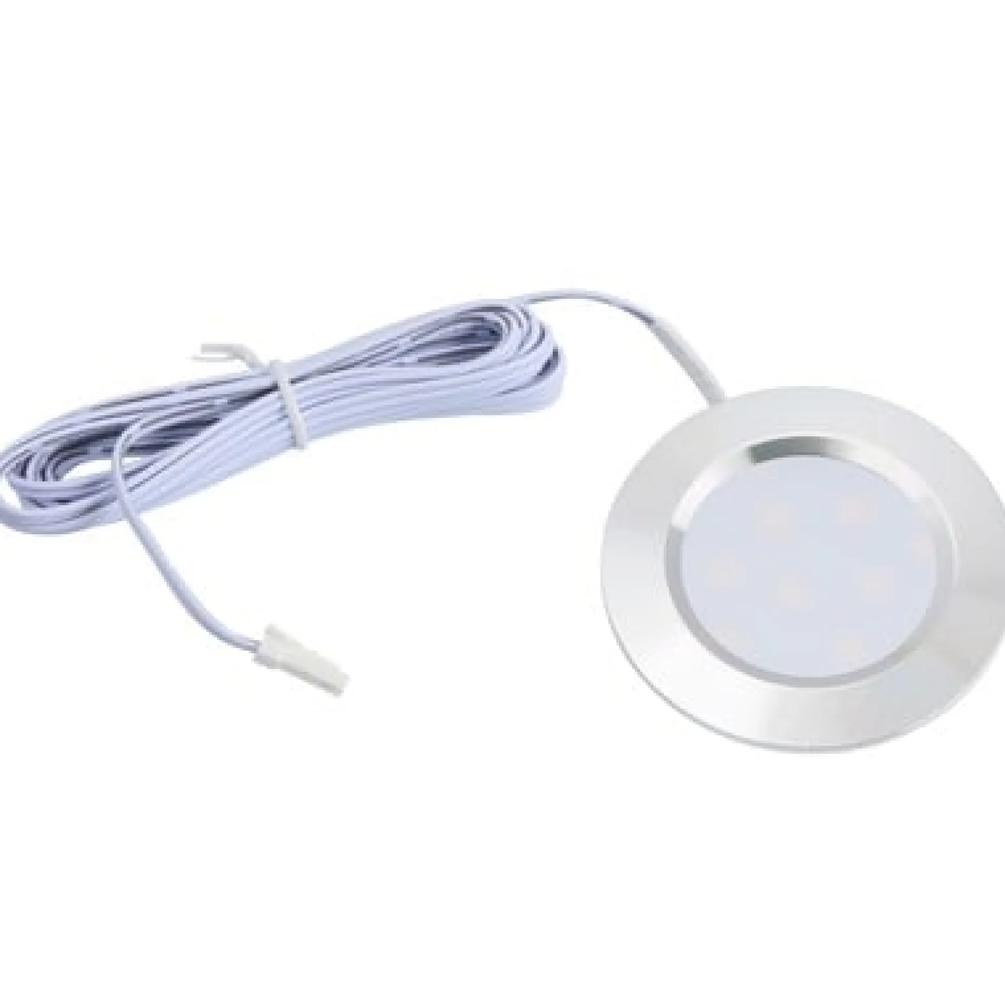 LEDlife Reco68 møbelspot, inkl. strømforsyning, 2,5W LED, erstatter 25W, 12V input, 180lm, RA80 - børstet stål (3-pak)