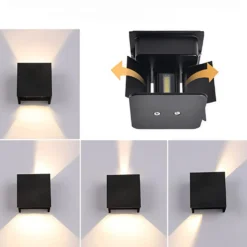 LEDlife RGB+CCT CUBIC 6W væglampe - Tuya Smart, sort, firkantet, op/ned, justerbar, inde/ude, IP65, inkl. lyskilde