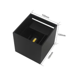 LEDlife RGB+CCT CUBIC 6W væglampe - Tuya Smart, sort, firkantet, op/ned, justerbar, inde/ude, IP65, inkl. lyskilde