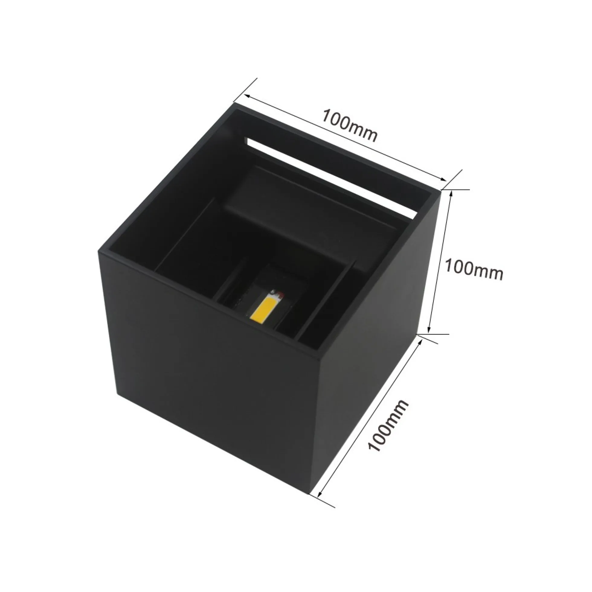 LEDlife RGB+CCT CUBIC 6W væglampe - Tuya Smart, sort, firkantet, op/ned, justerbar, inde/ude, IP65, inkl. lyskilde