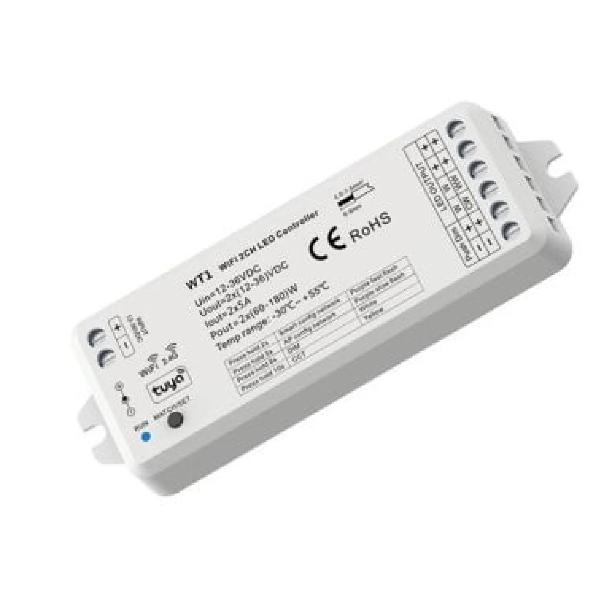 LEDlife rWave dæmper/CCT controller - Tuya Smart/Smart Life, Tryk for dæmpning, 12V (60W), 24V (120W)