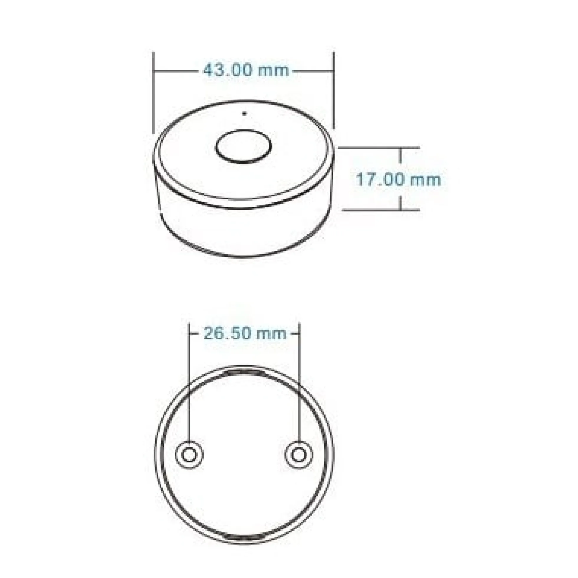LEDlife rWave rund mini fjernbetjening inkl. magnetholder - 1 zone