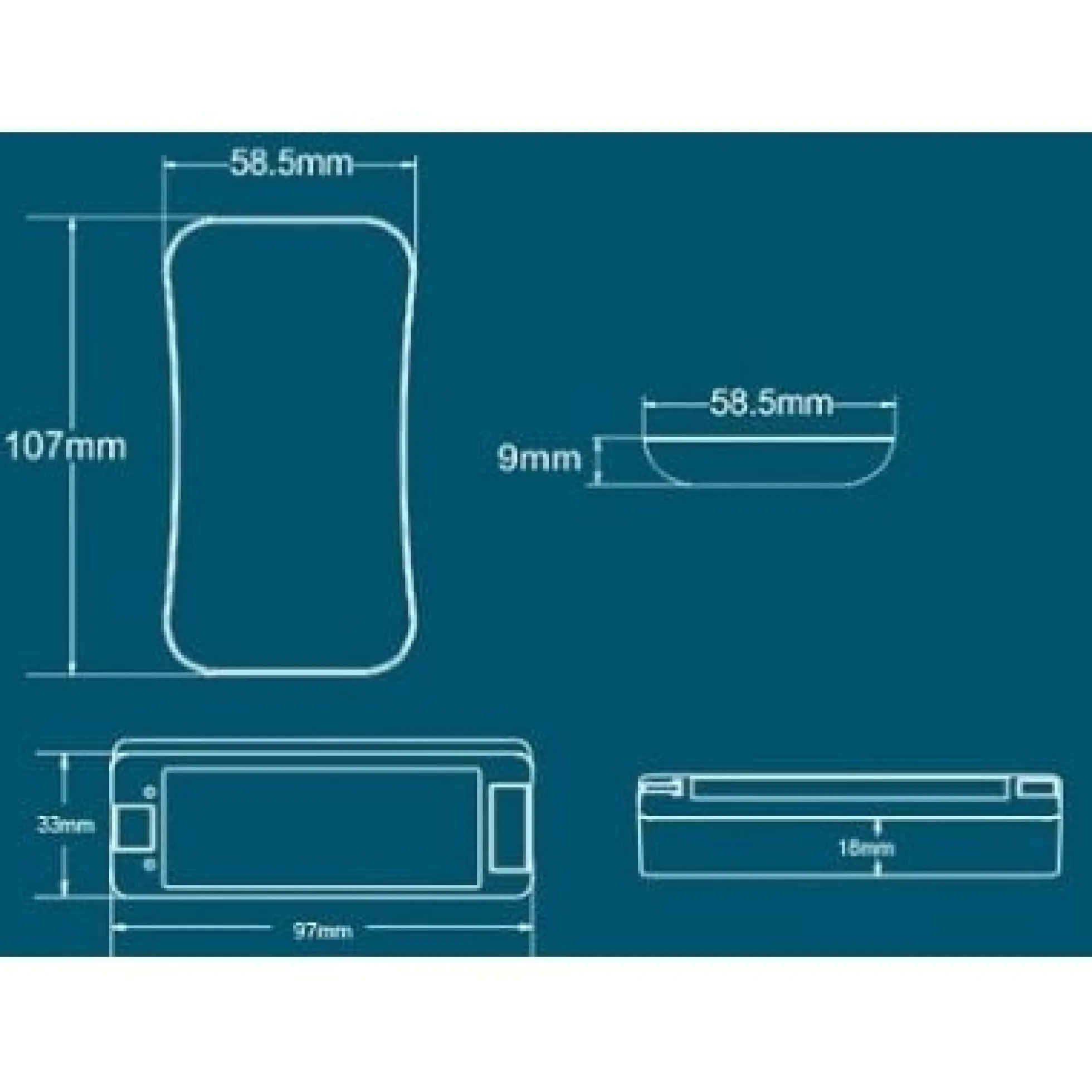 LEDlife rWave touch dæmper fjernbetjening - 4 zoner, batteri, inkl. holder