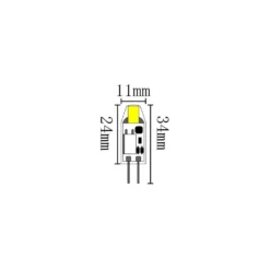 LEDlife SILI1.1 G4 LED pære, 1,1W, 12V AC/DC, 3000K, 120 lumens, 34 x Ø11 mm
