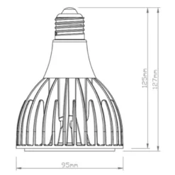 LEDlife 30W LED vækstpære med E27 fatning - Full spectrum, RA97, 2800lm