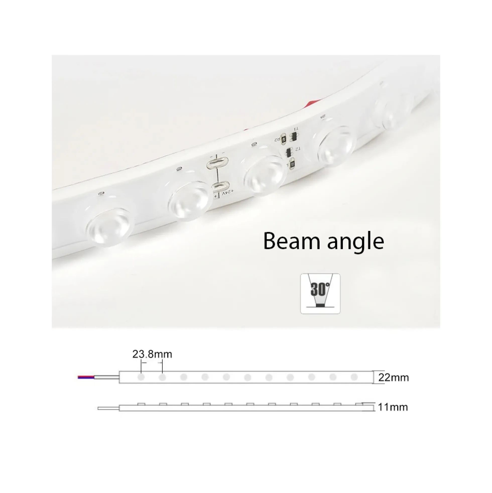 LEDlife 22W/m LED strip, IP68, 24V, 48 LED pr. meter - 5 meter