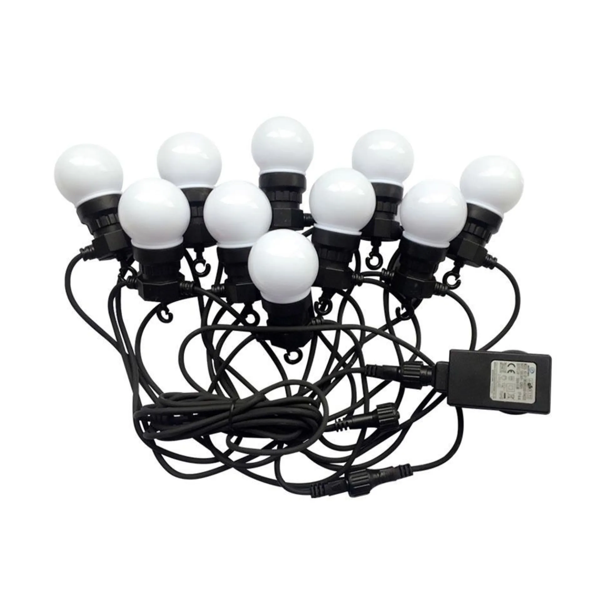 LED lyskæde, 10 pærer, 5 meter, IP44, inkl. lyskilde, 5W, 230V, 300lm