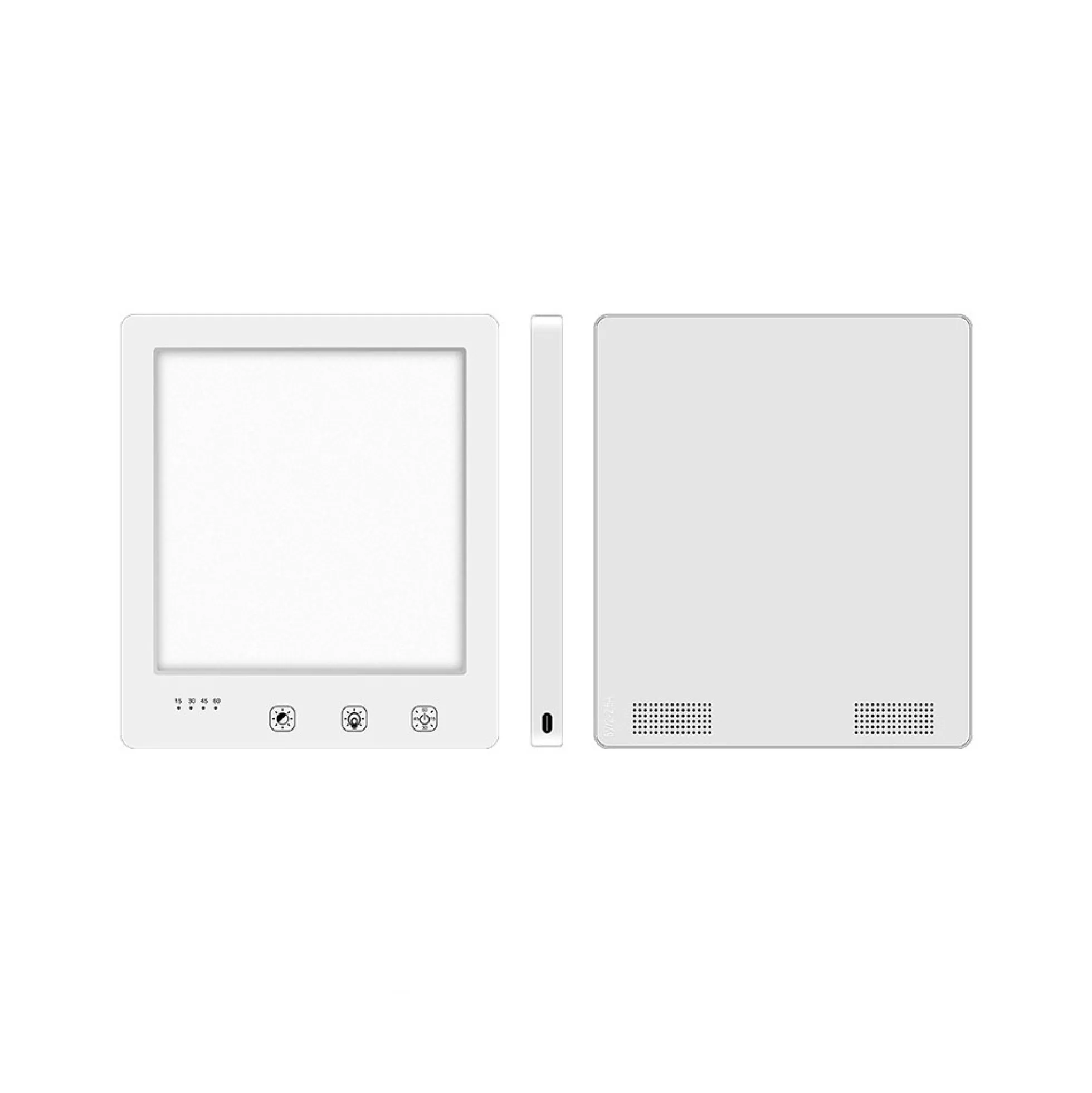 LED lysterapi lampe med timer, 10W, 10.000 LUX, flicker free, USB, hvid