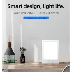 LED lysterapi lampe med timer, 14W, 12.000 LUX, flicker free, hvid